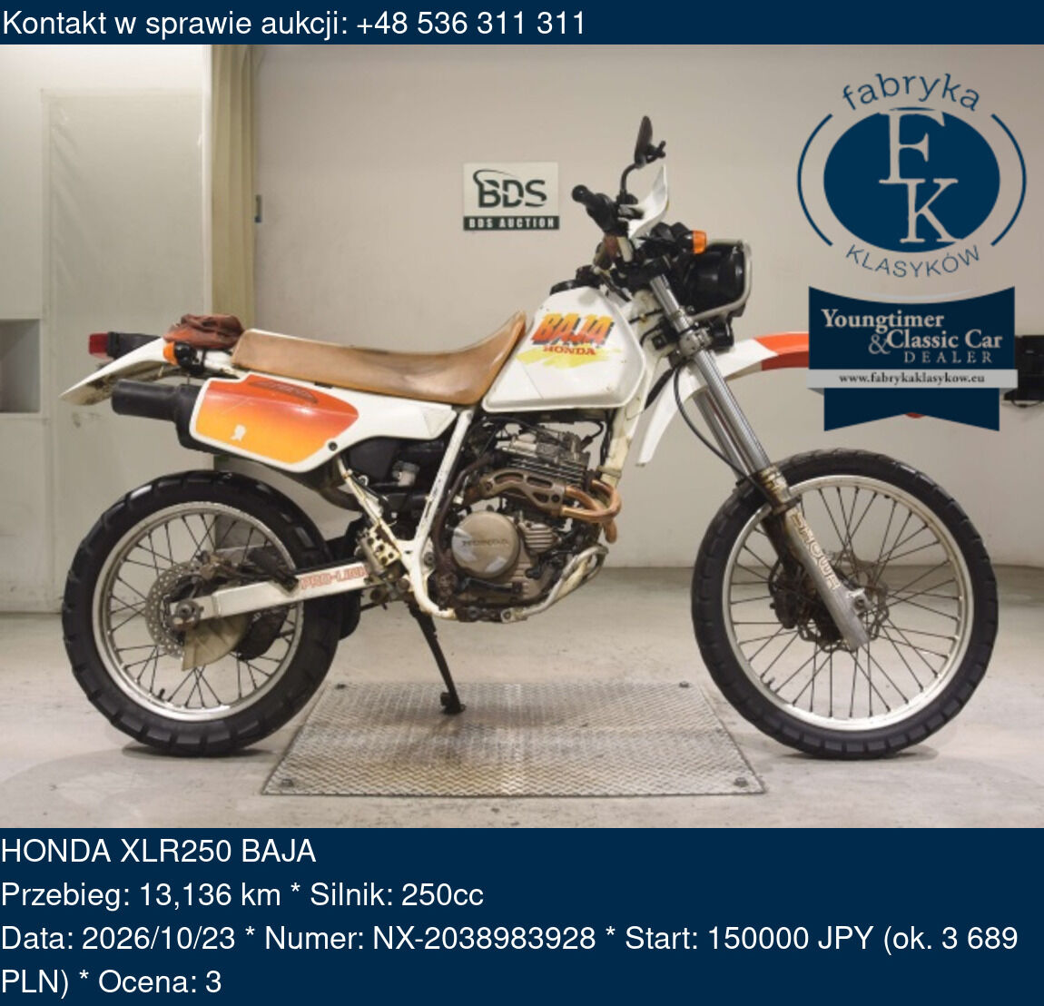 HONDA XLR250 BAJA  - zdjęcie 2