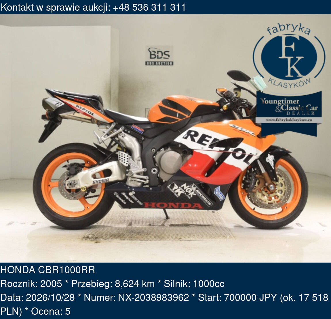 HONDA CBR1000RR 2005 - zdjęcie 2