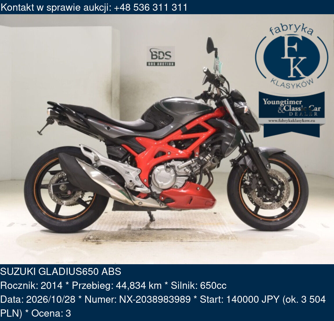 SUZUKI GLADIUS650 ABS 2014 - zdjęcie 2