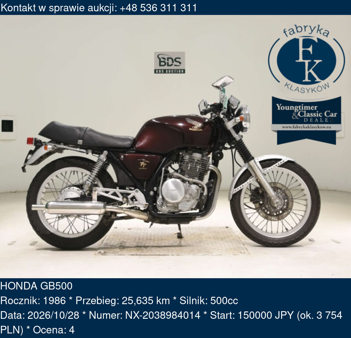 HONDA GB500 1986 - zdjęcie 2