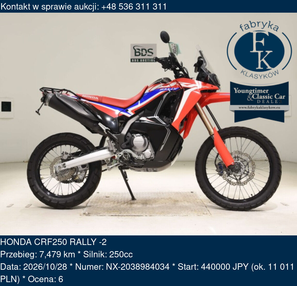 HONDA CRF250 RALLY -2  - zdjęcie 2