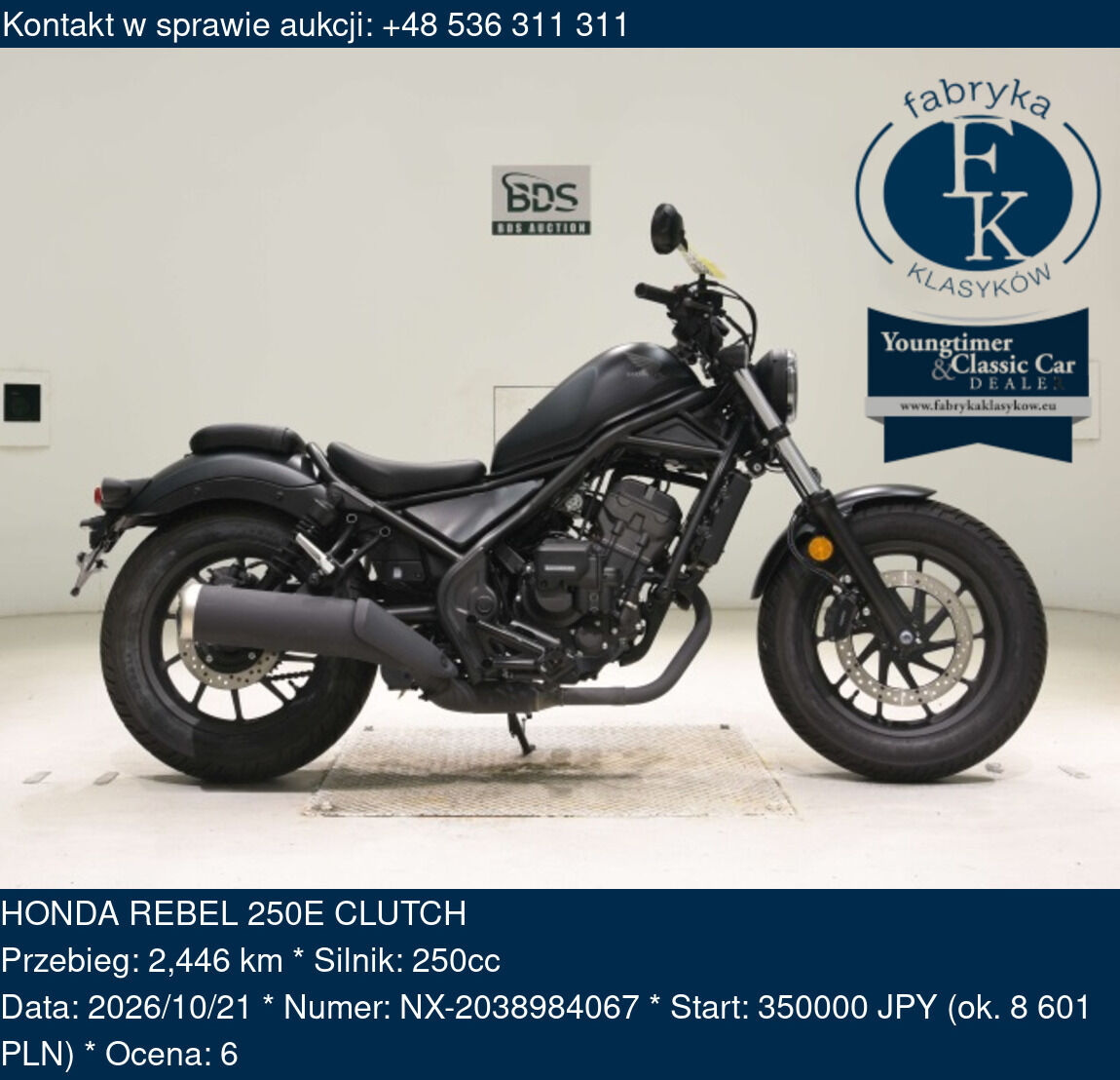 HONDA REBEL 250E CLUTCH  - zdjęcie 2