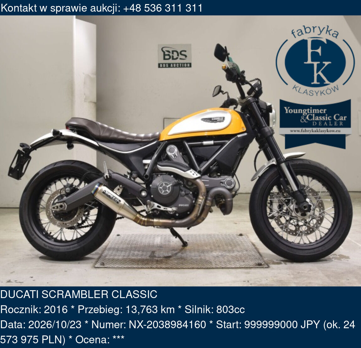 DUCATI SCRAMBLER CLASSIC 2016 - zdjęcie 2