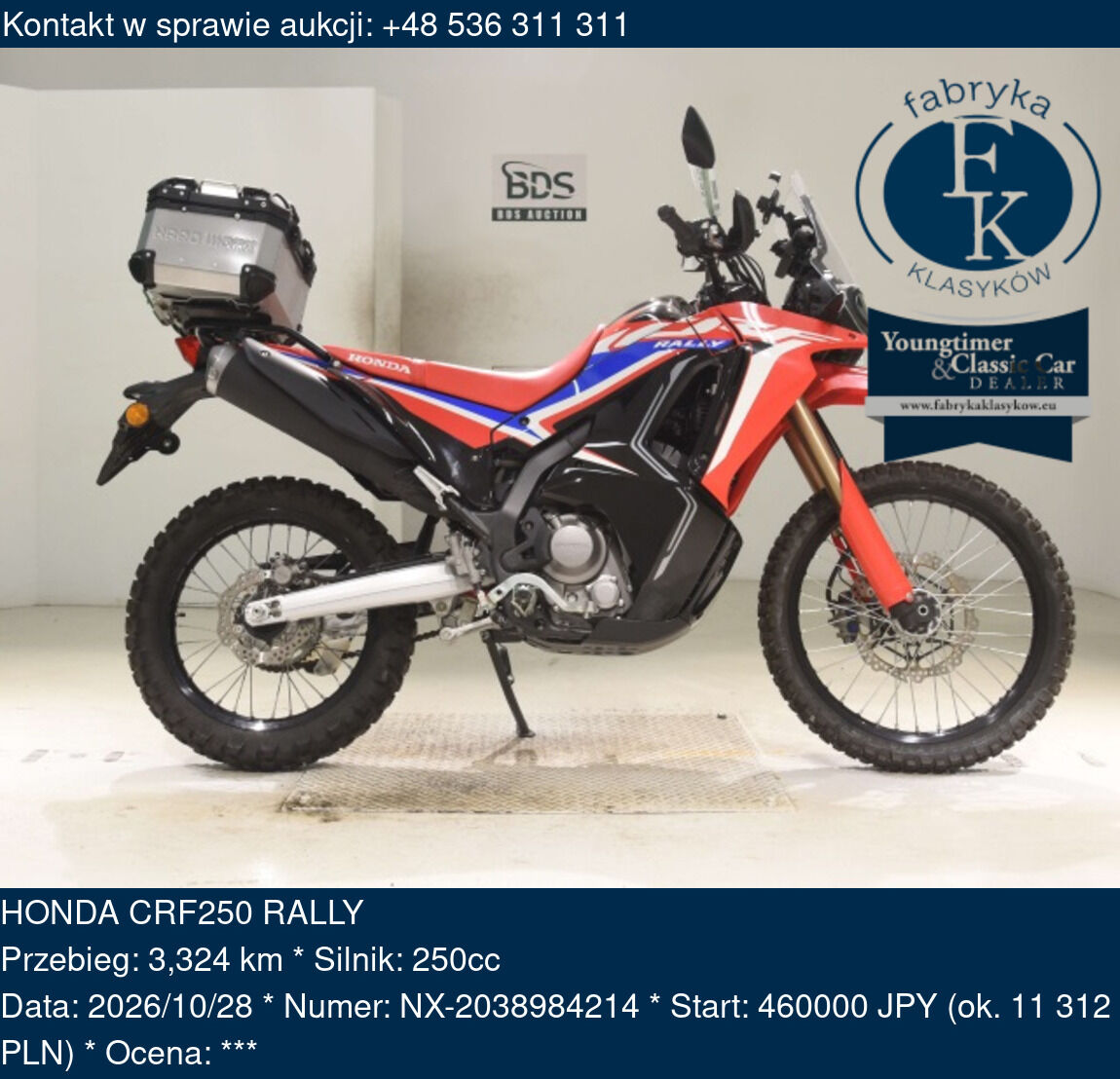 HONDA CRF250 RALLY - zdjęcie 2