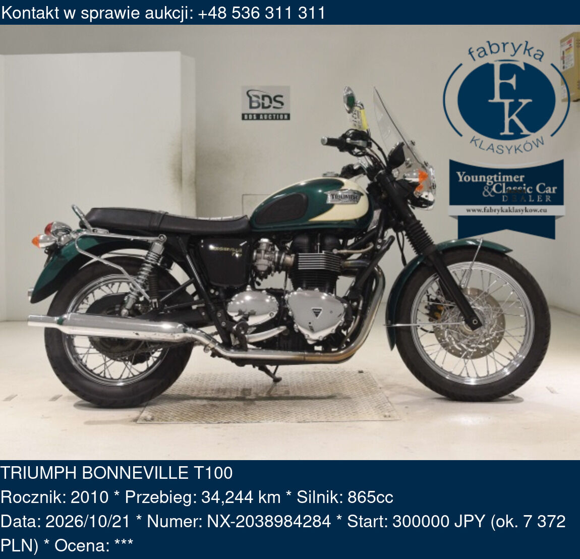 TRIUMPH BONNEVILLE T100 2010 - zdjęcie 2