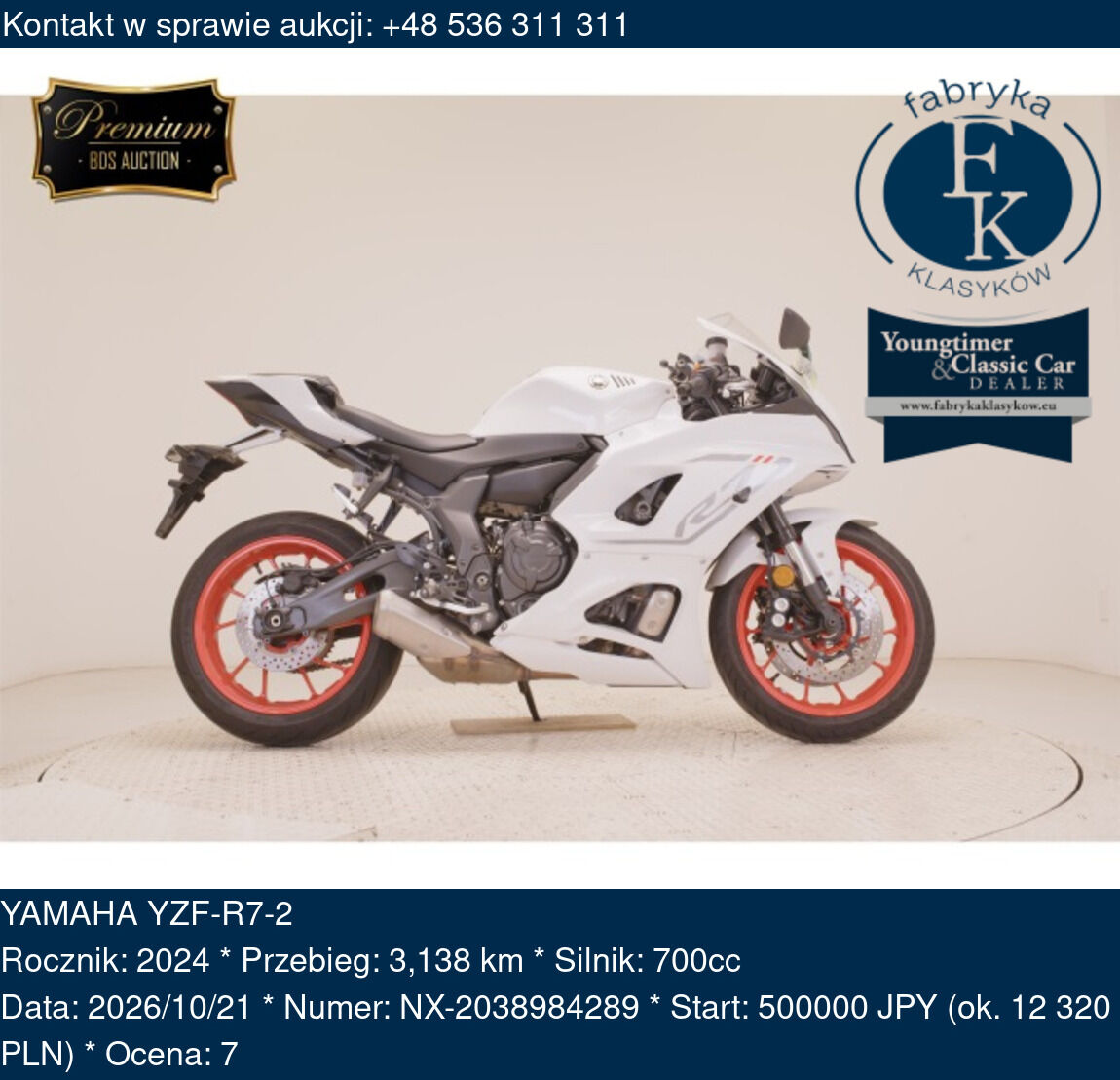 YAMAHA YZF-R7-2 2024 - zdjęcie 2
