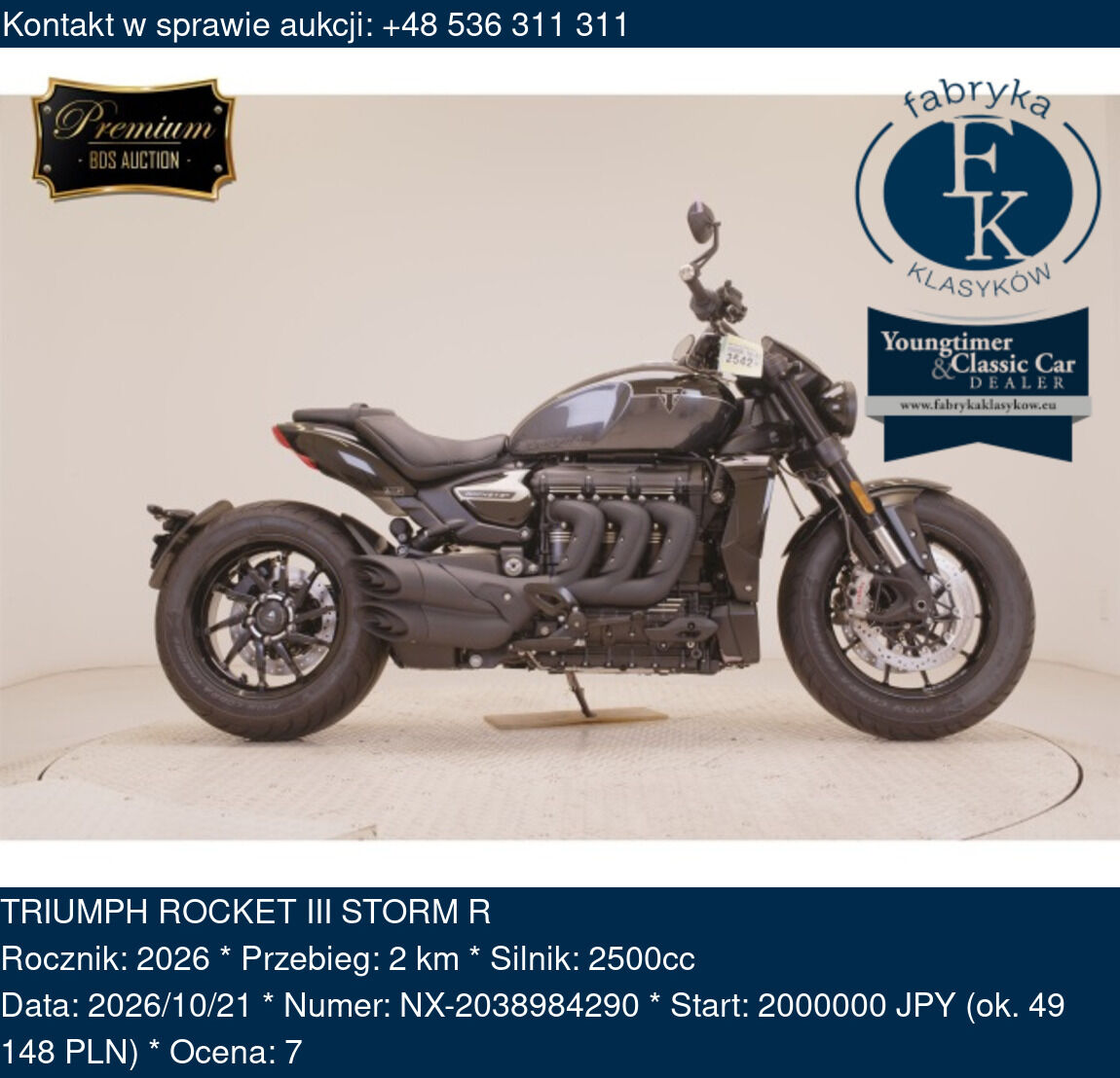 TRIUMPH ROCKET III STORM R 2026 - zdjęcie 2