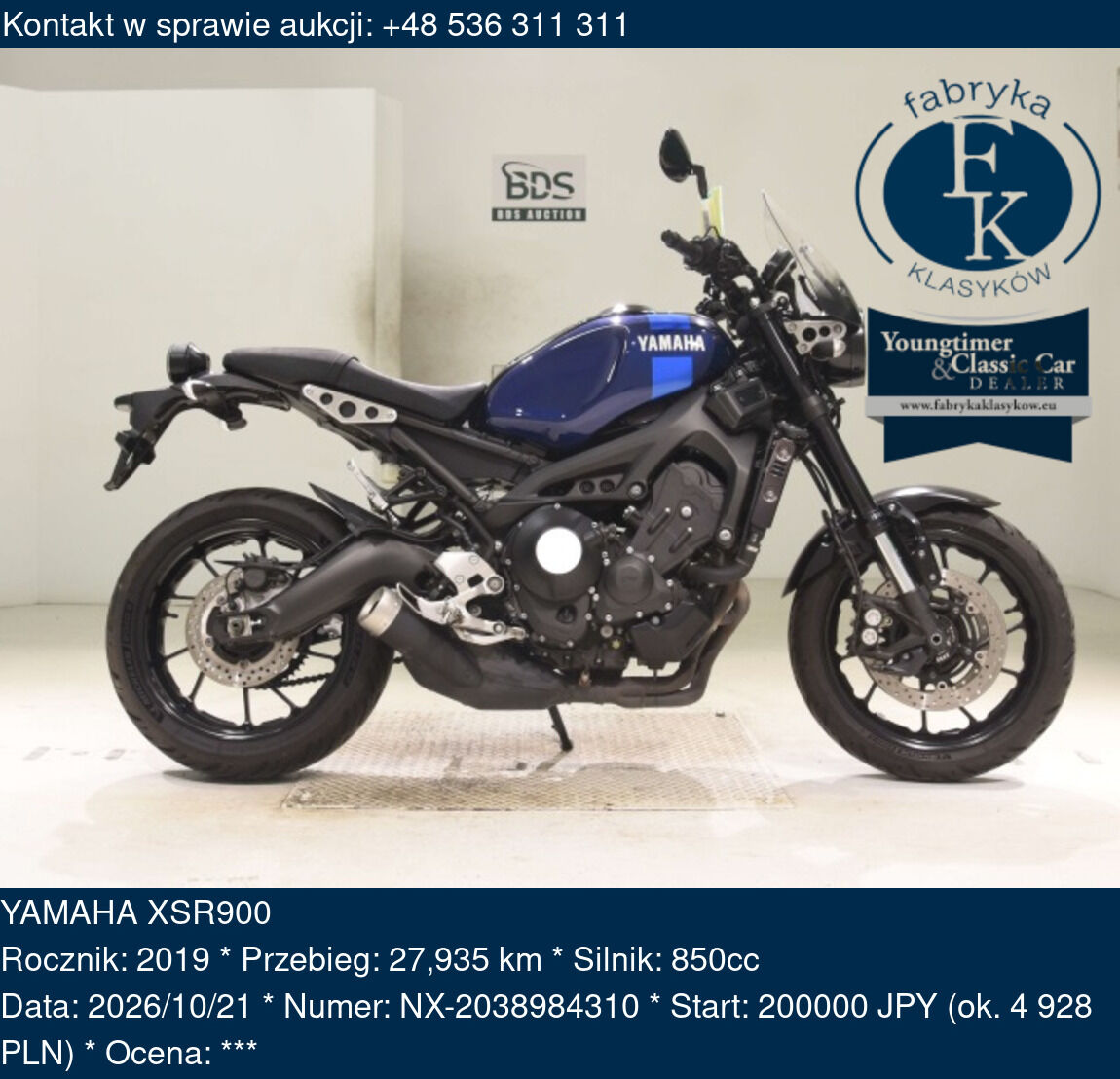 YAMAHA XSR900 2019 - zdjęcie 2