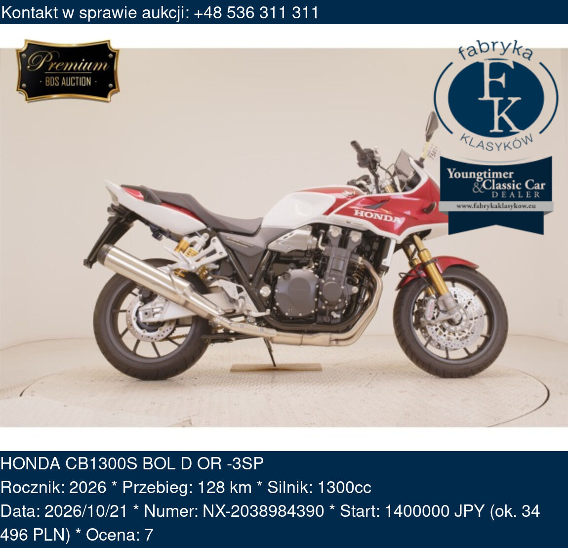 HONDA CB1300S BOL D OR -3SP 2026 - zdjęcie 2