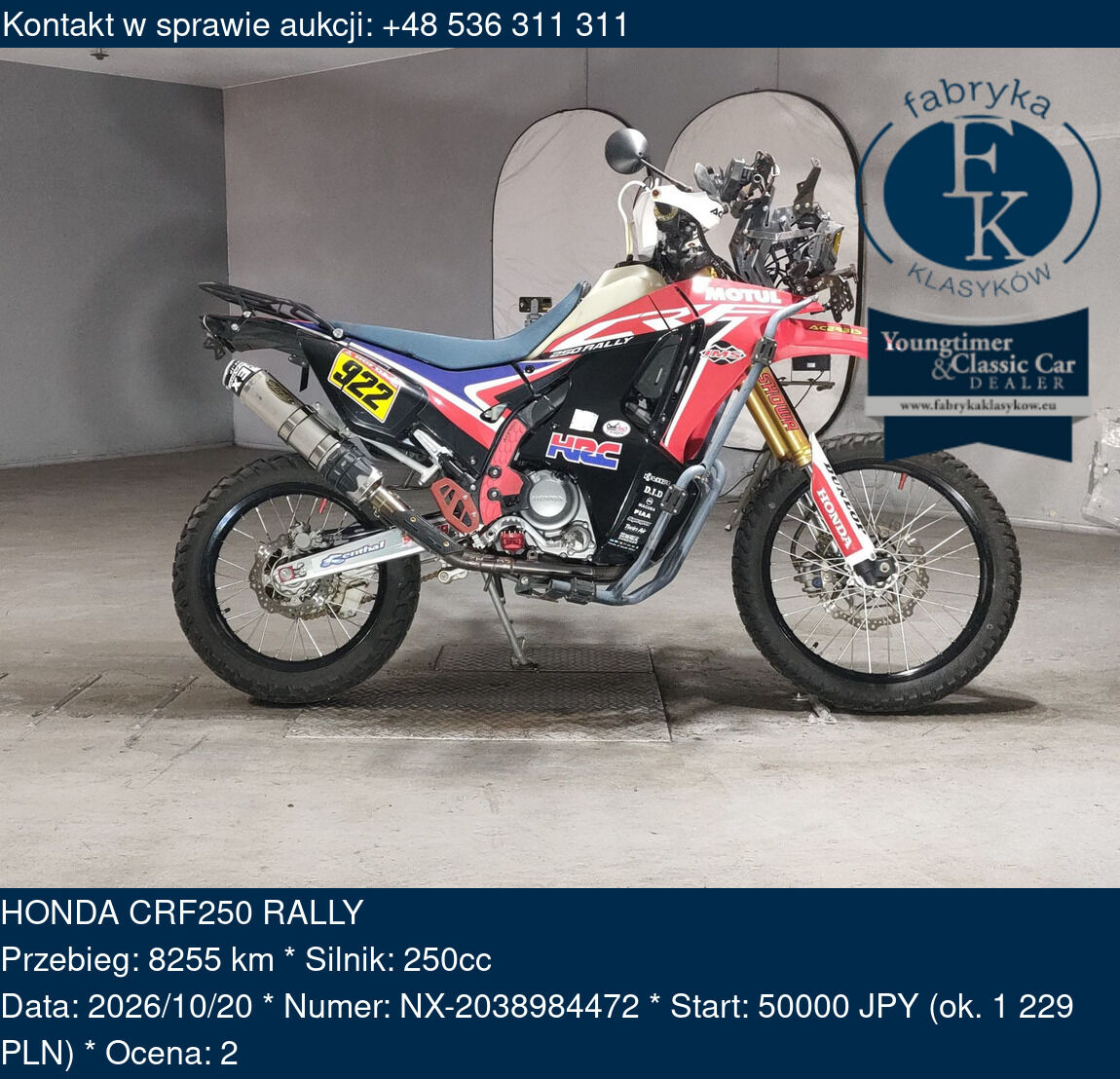 HONDA CRF250 RALLY  - zdjęcie 2