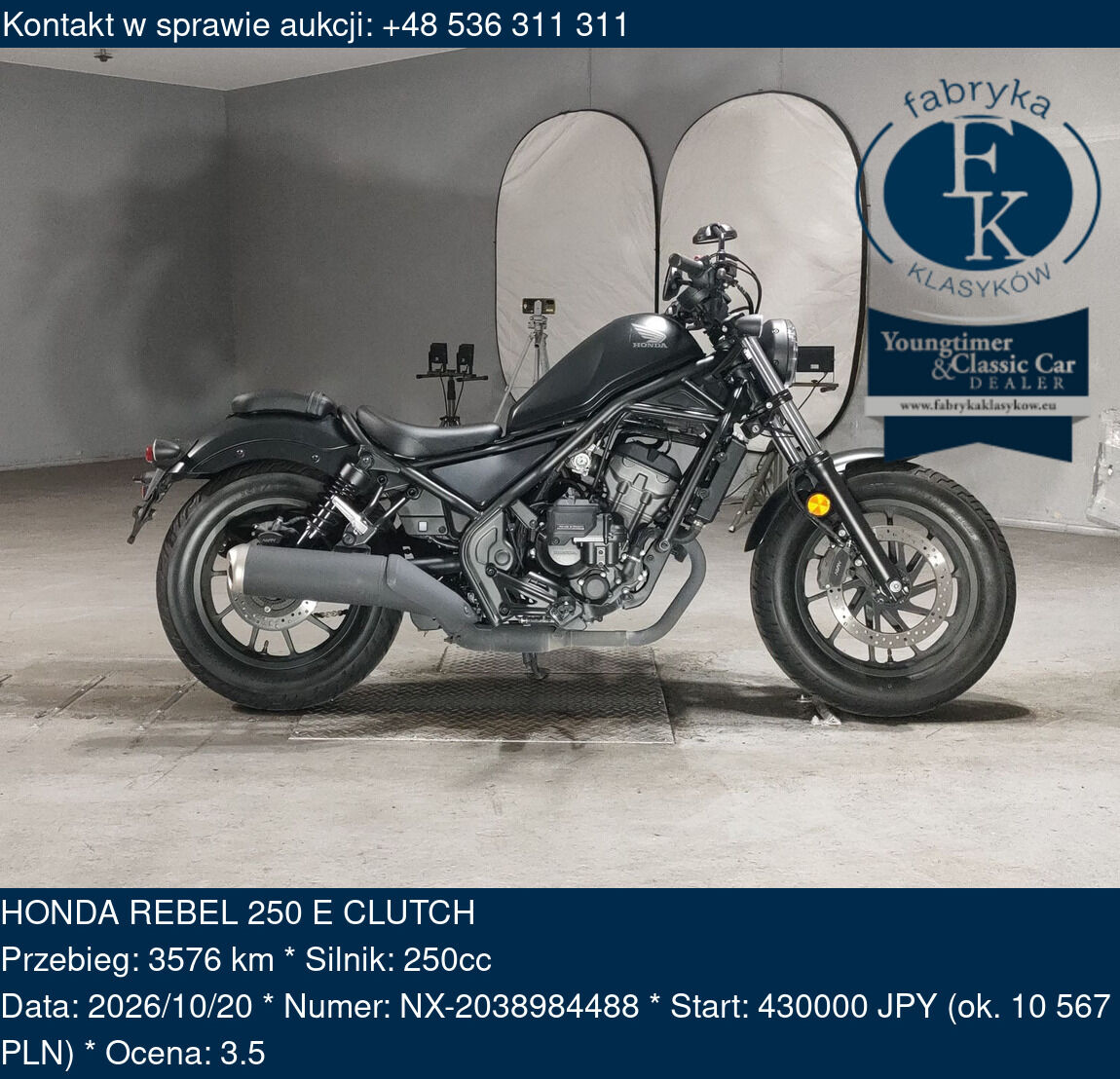 HONDA REBEL 250 E CLUTCH  - zdjęcie 2