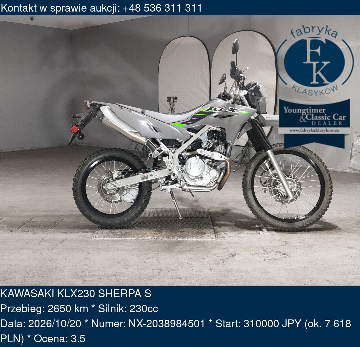 KAWASAKI KLX230 SHERPA S  - zdjęcie 2