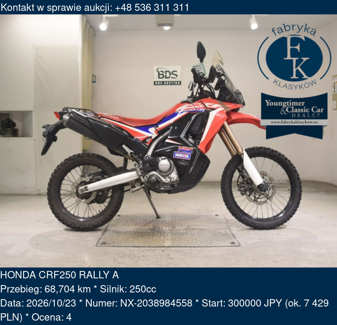 HONDA CRF250 RALLY A  - zdjęcie 2