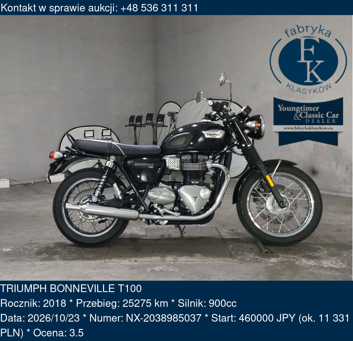 TRIUMPH BONNEVILLE T100 2018 - zdjęcie 2