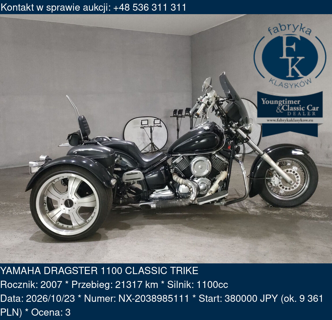 YAMAHA DRAGSTER 1100 CLASSIC TRIKE 2007 - zdjęcie 2