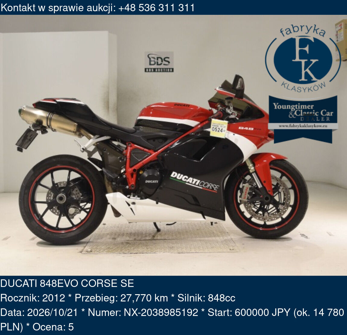 DUCATI 848EVO CORSE SE 2012 - zdjęcie 2