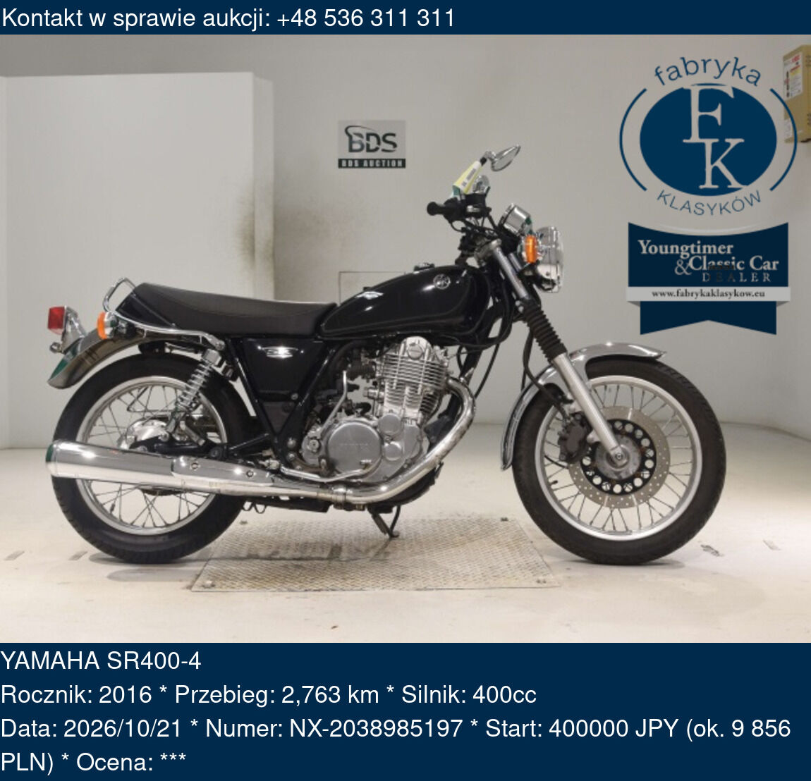 YAMAHA SR400-4 2016 - zdjęcie 2