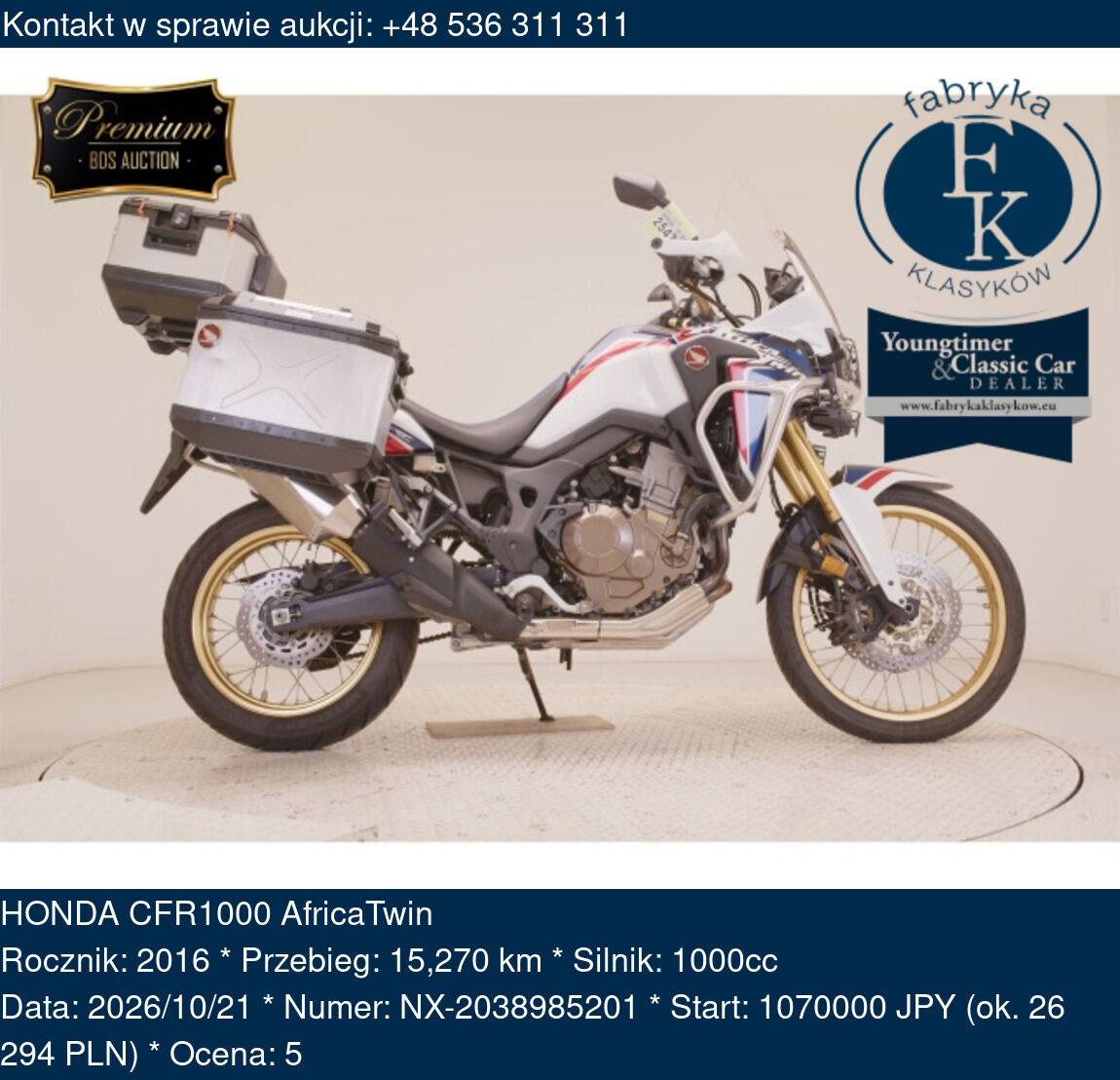 HONDA CFR1000 AfricaTwin 2016 - zdjęcie 2