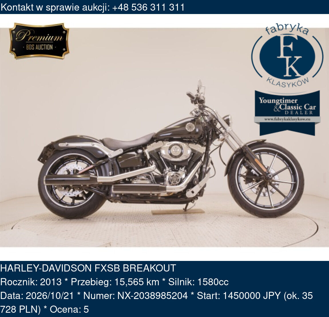 HARLEY-DAVIDSON FXSB BREAKOUT 2013 - zdjęcie 2