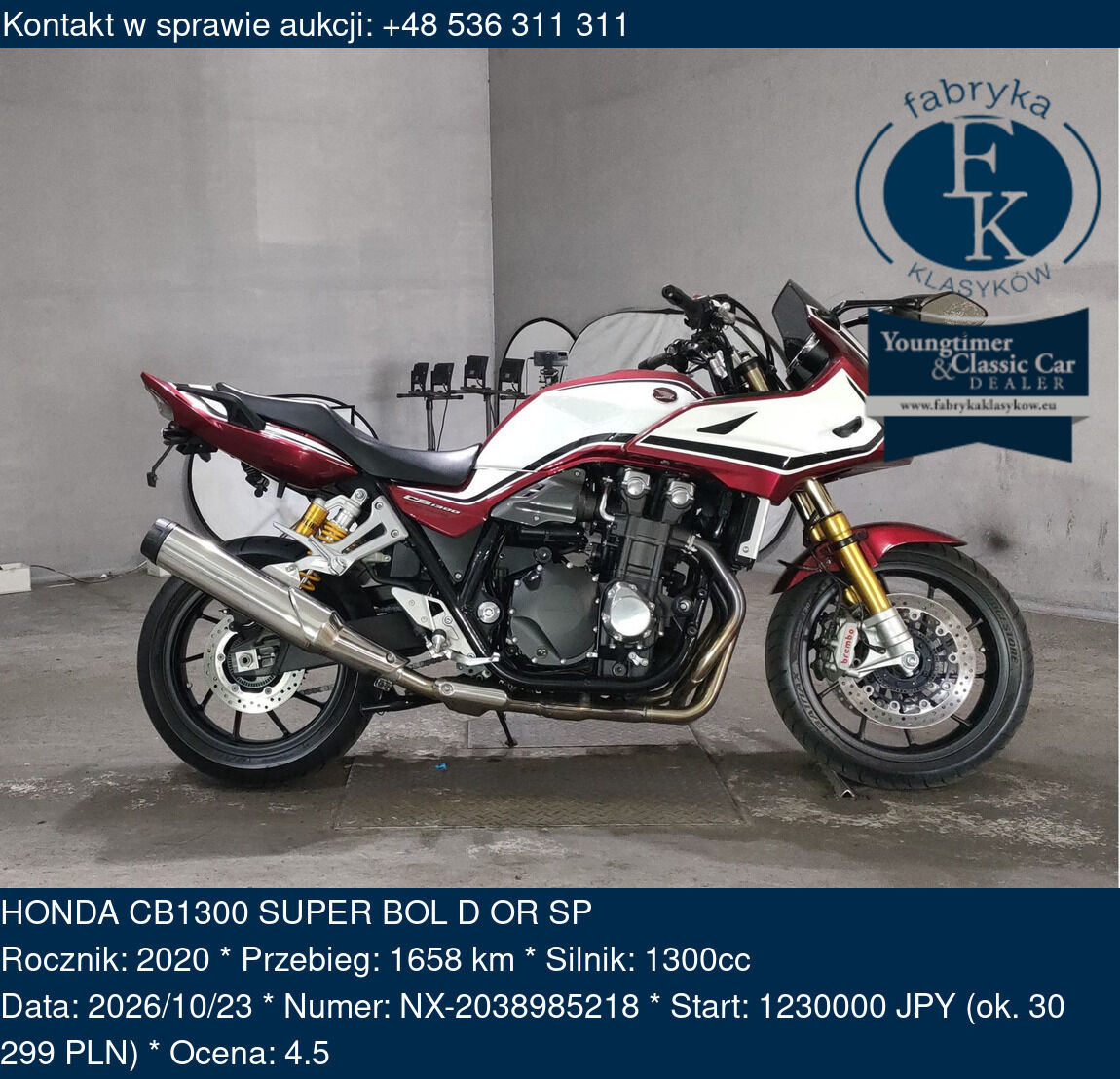 HONDA CB1300 SUPER BOL D OR SP 2020 - zdjęcie 3