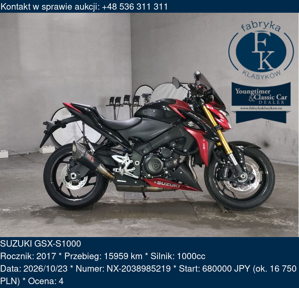 SUZUKI GSX-S1000 2017 - zdjęcie 3