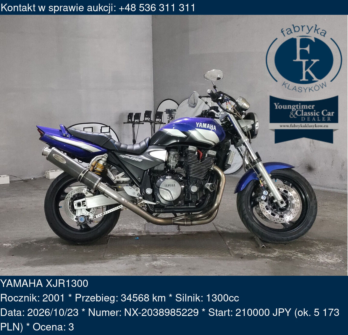 YAMAHA XJR1300 2001 - zdjęcie 3