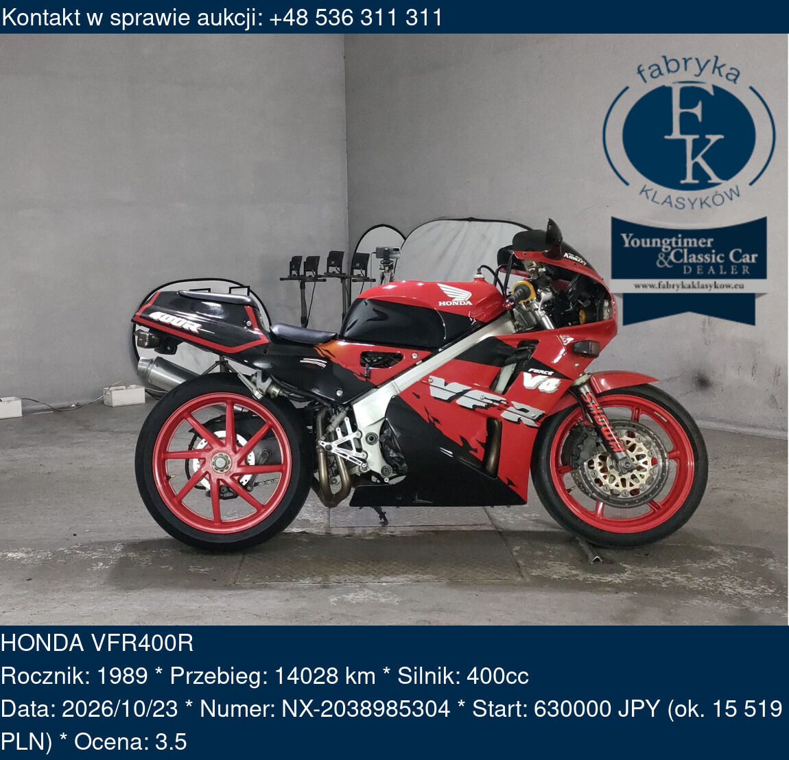 HONDA VFR400R 1989 - zdjęcie 2