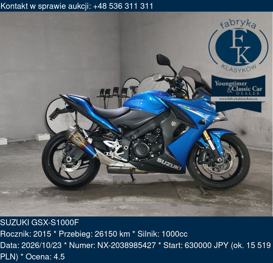 SUZUKI GSX-S1000F 2015 - zdjęcie 2