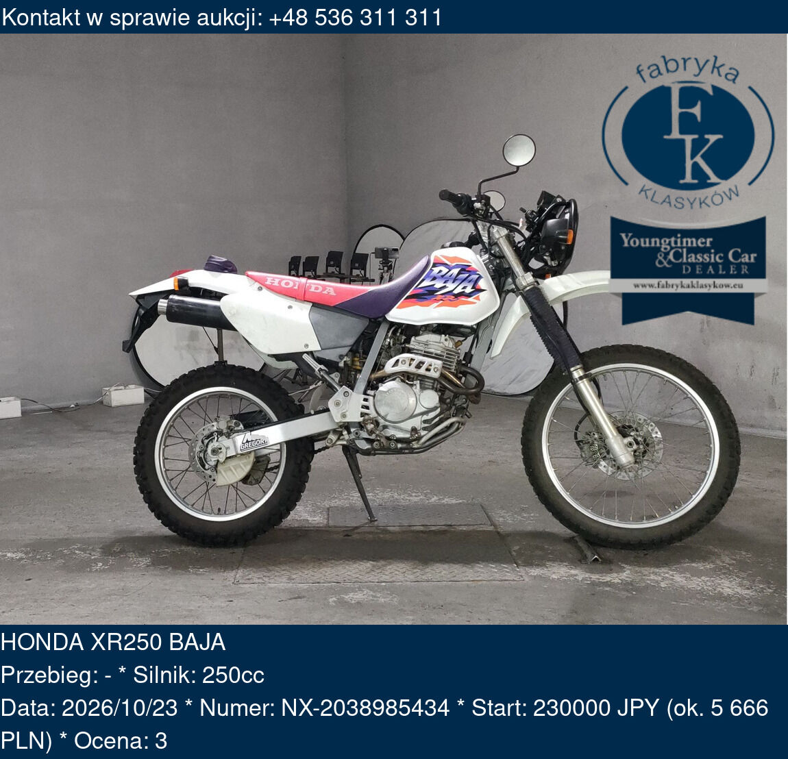 HONDA XR250 BAJA  - zdjęcie 2