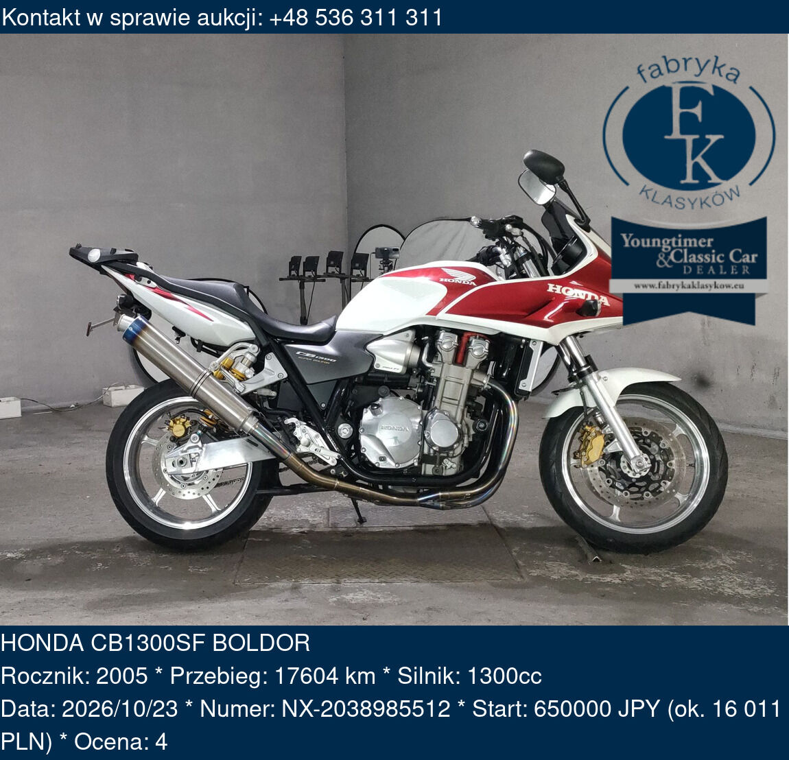 HONDA CB1300SF BOLDOR 2005 - zdjęcie 2