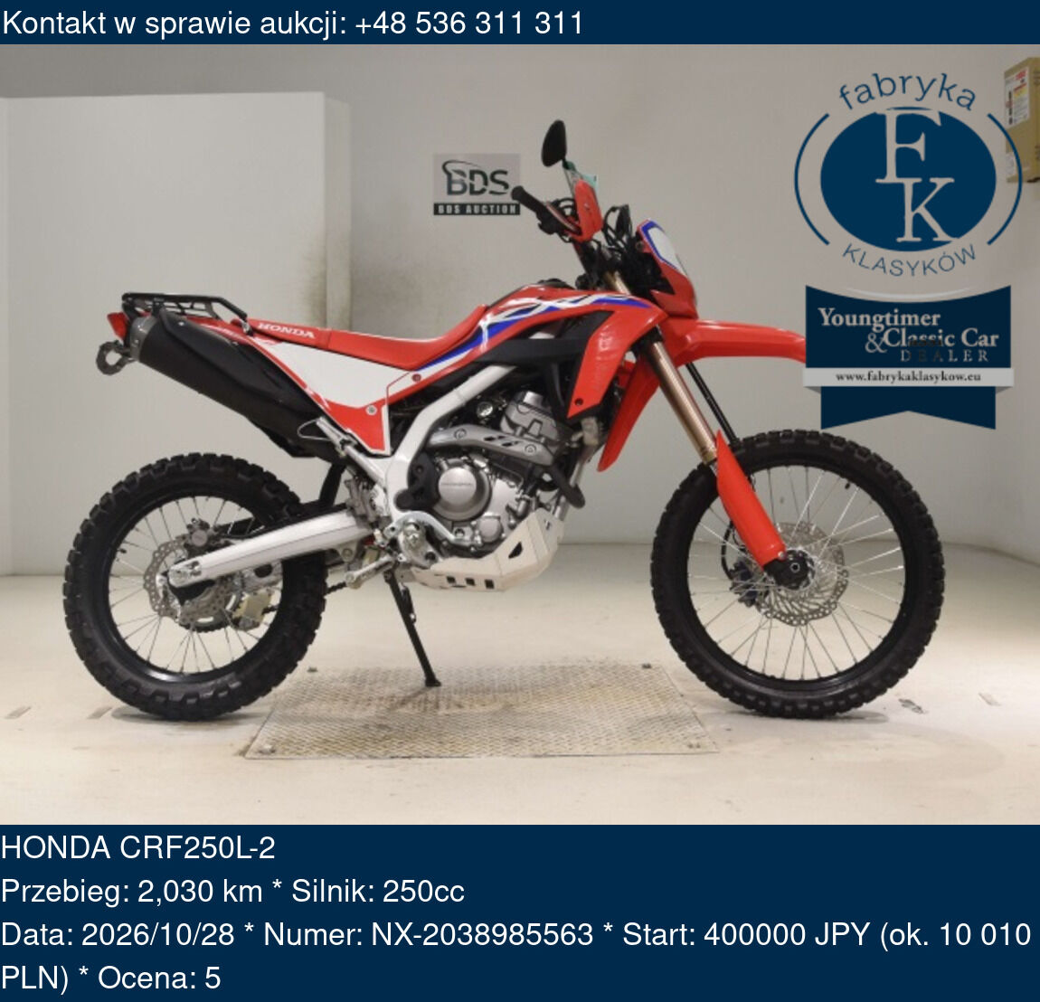HONDA CRF250L-2  - zdjęcie 2