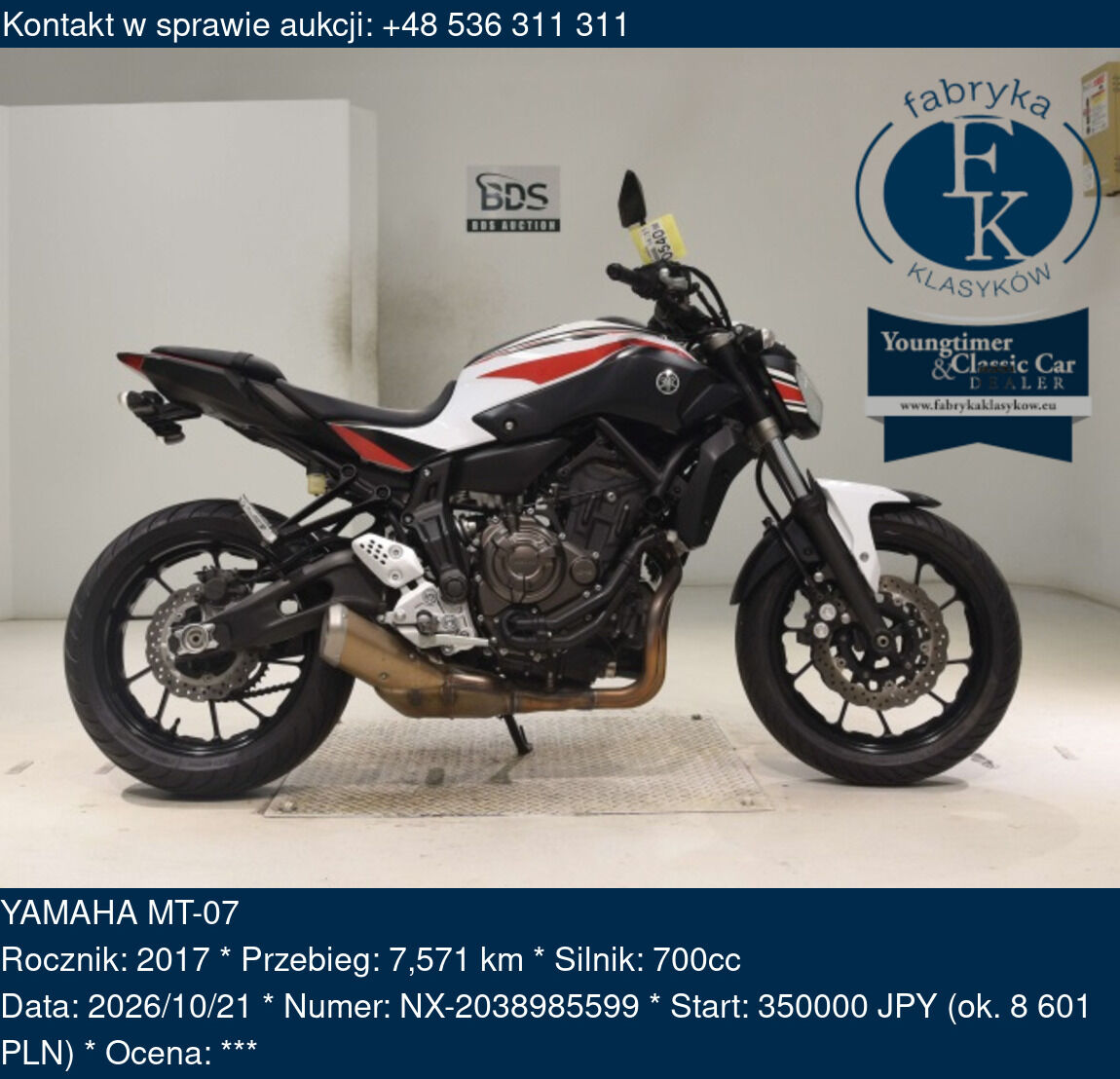 YAMAHA MT-07 2017 - zdjęcie 2