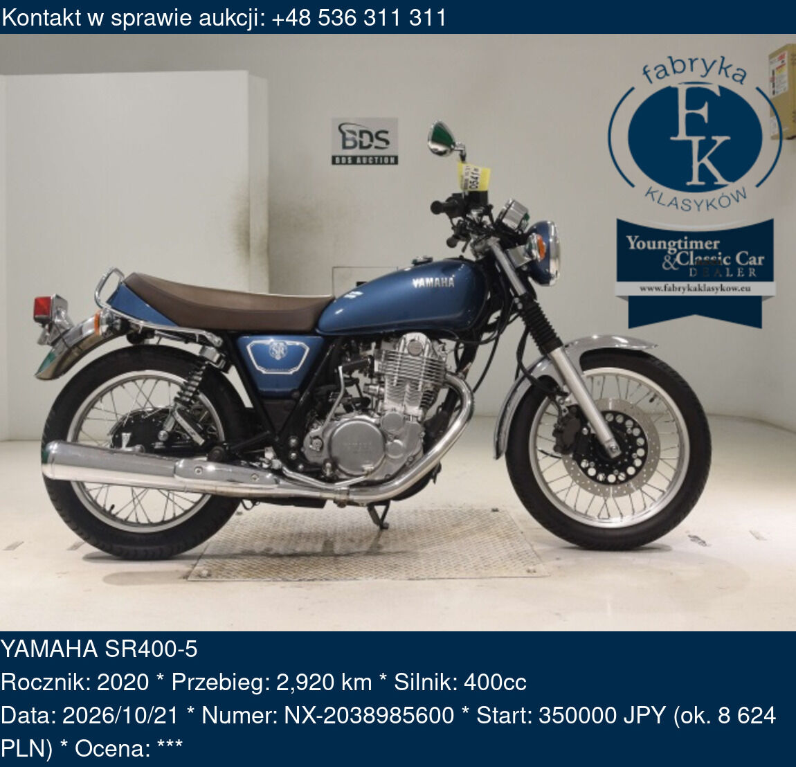 YAMAHA SR400-5 2020 - zdjęcie 2
