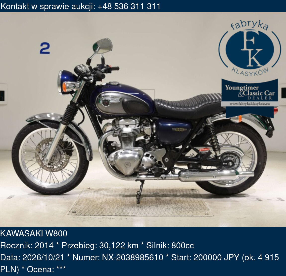 KAWASAKI W800 2014 - zdjęcie 2