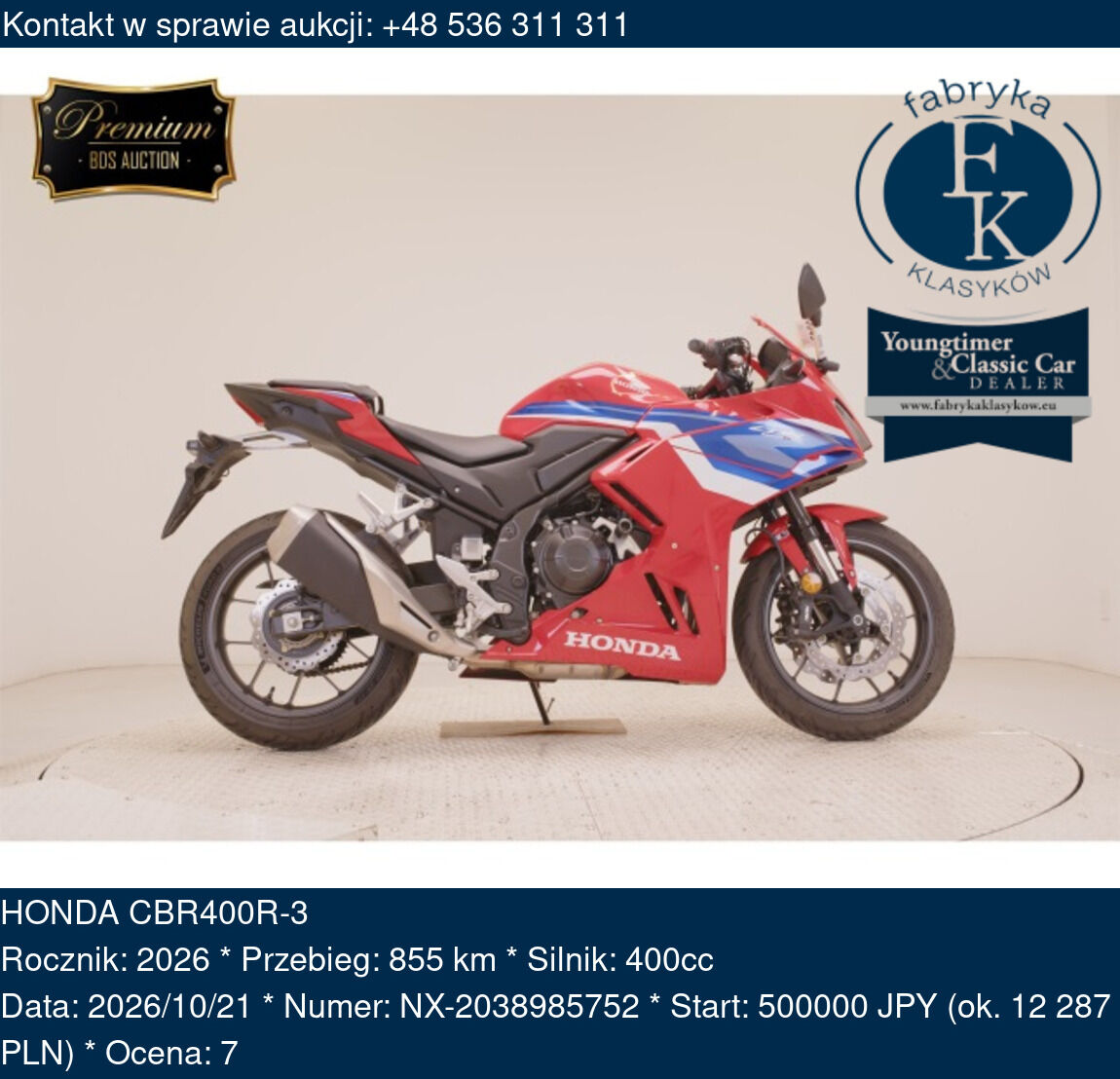 HONDA CBR400R-3 2026 - zdjęcie 2