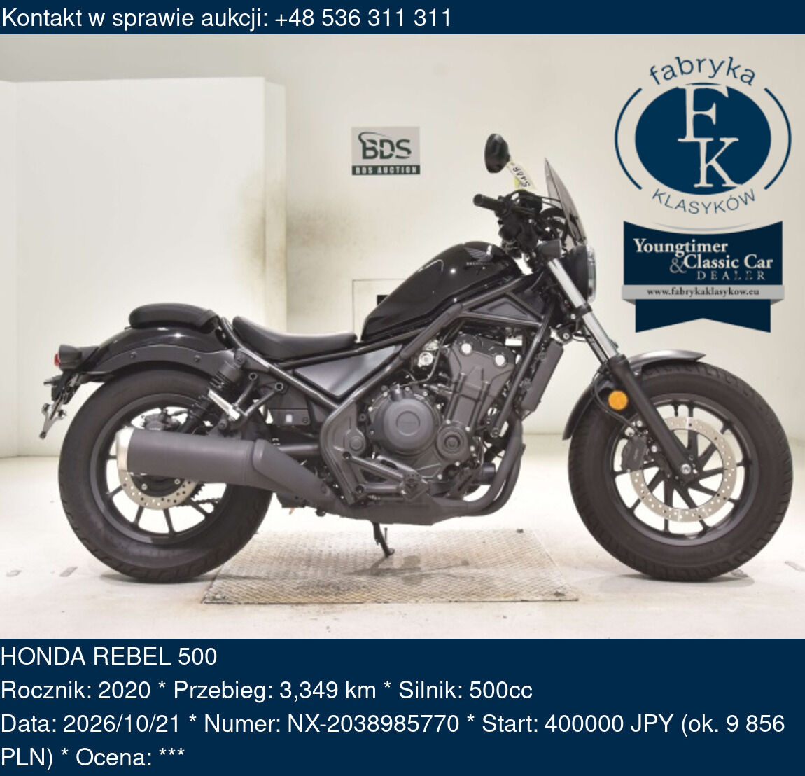 HONDA REBEL 500 2020 - zdjęcie 2