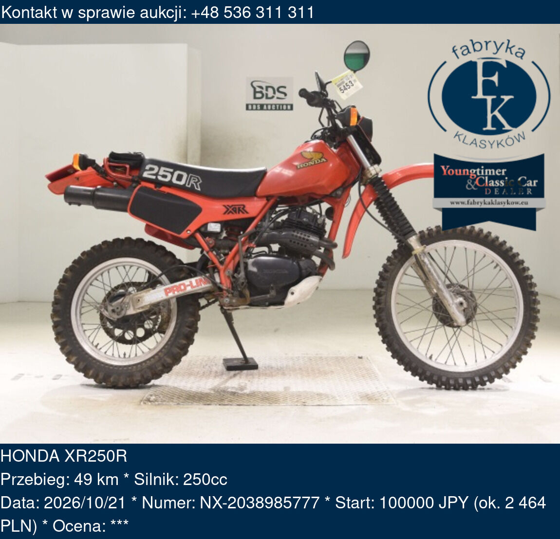 HONDA XR250R  - zdjęcie 2