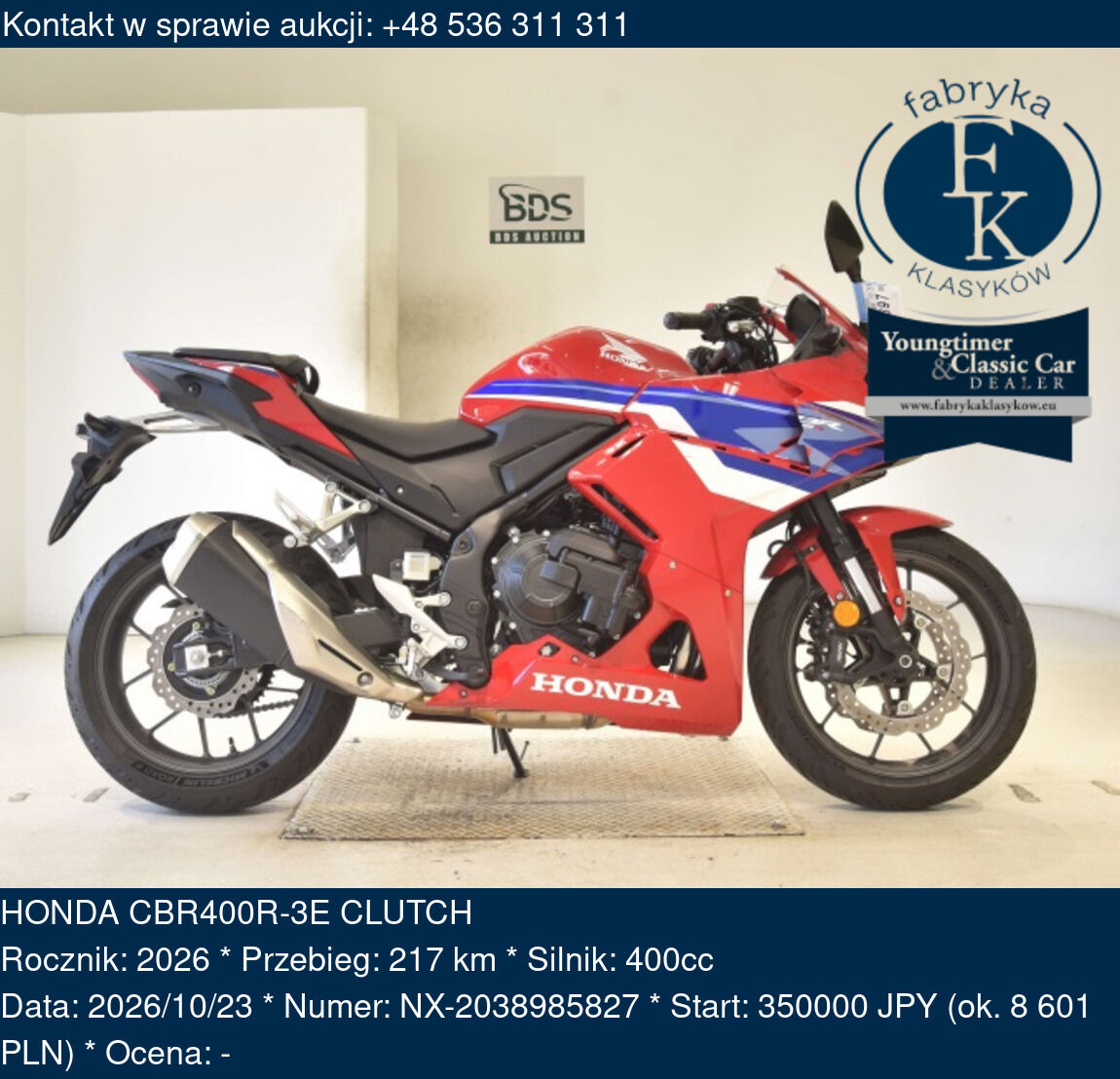 HONDA CBR400R-3E CLUTCH 2026 - zdjęcie 2
