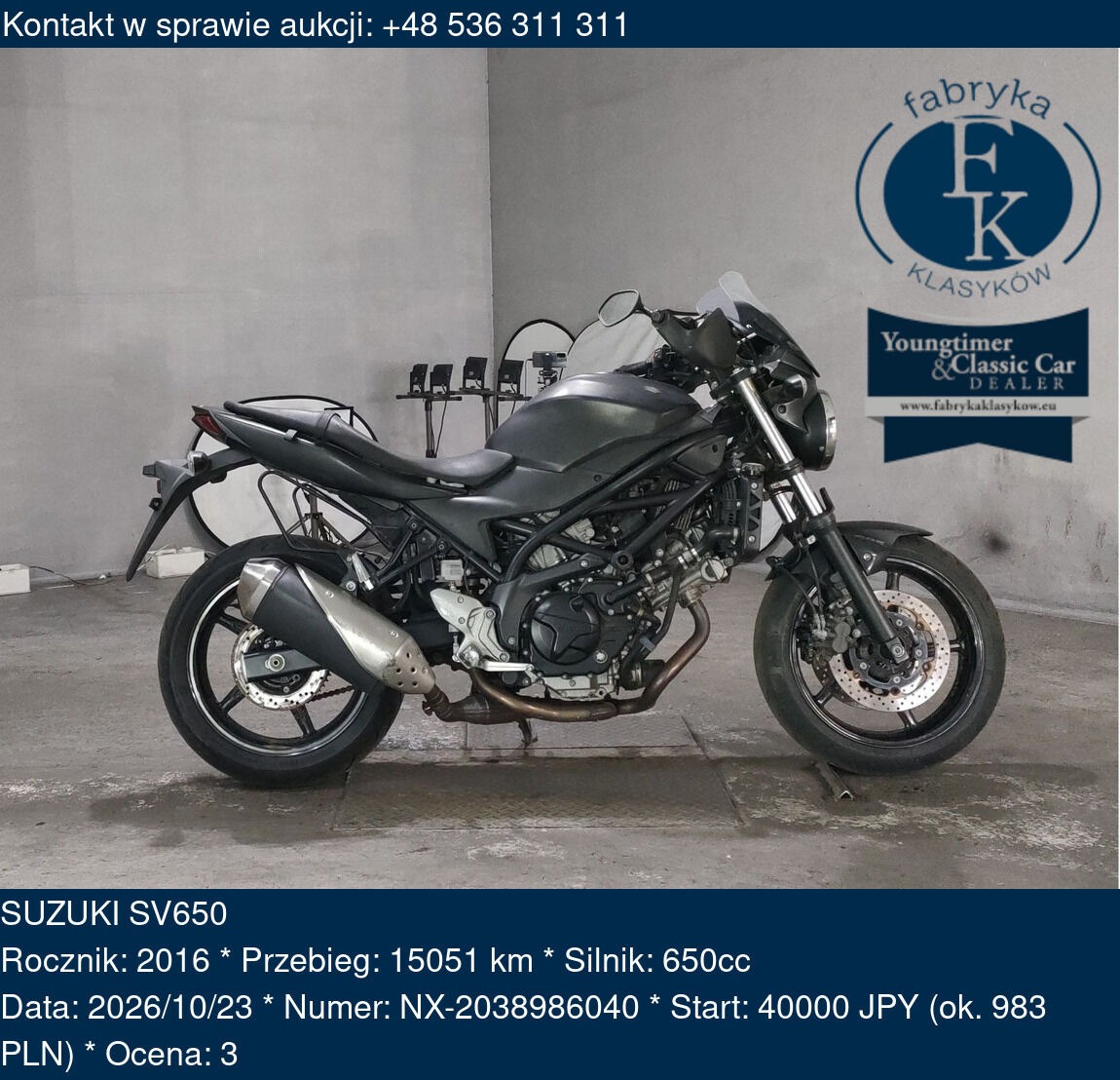 SUZUKI SV650 2016 - zdjęcie 2