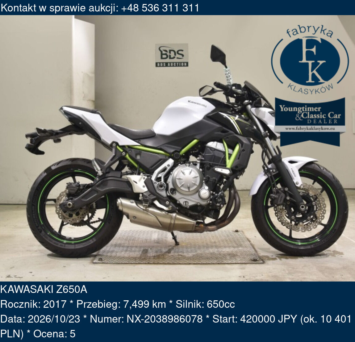 KAWASAKI Z650A 2017 - zdjęcie 2