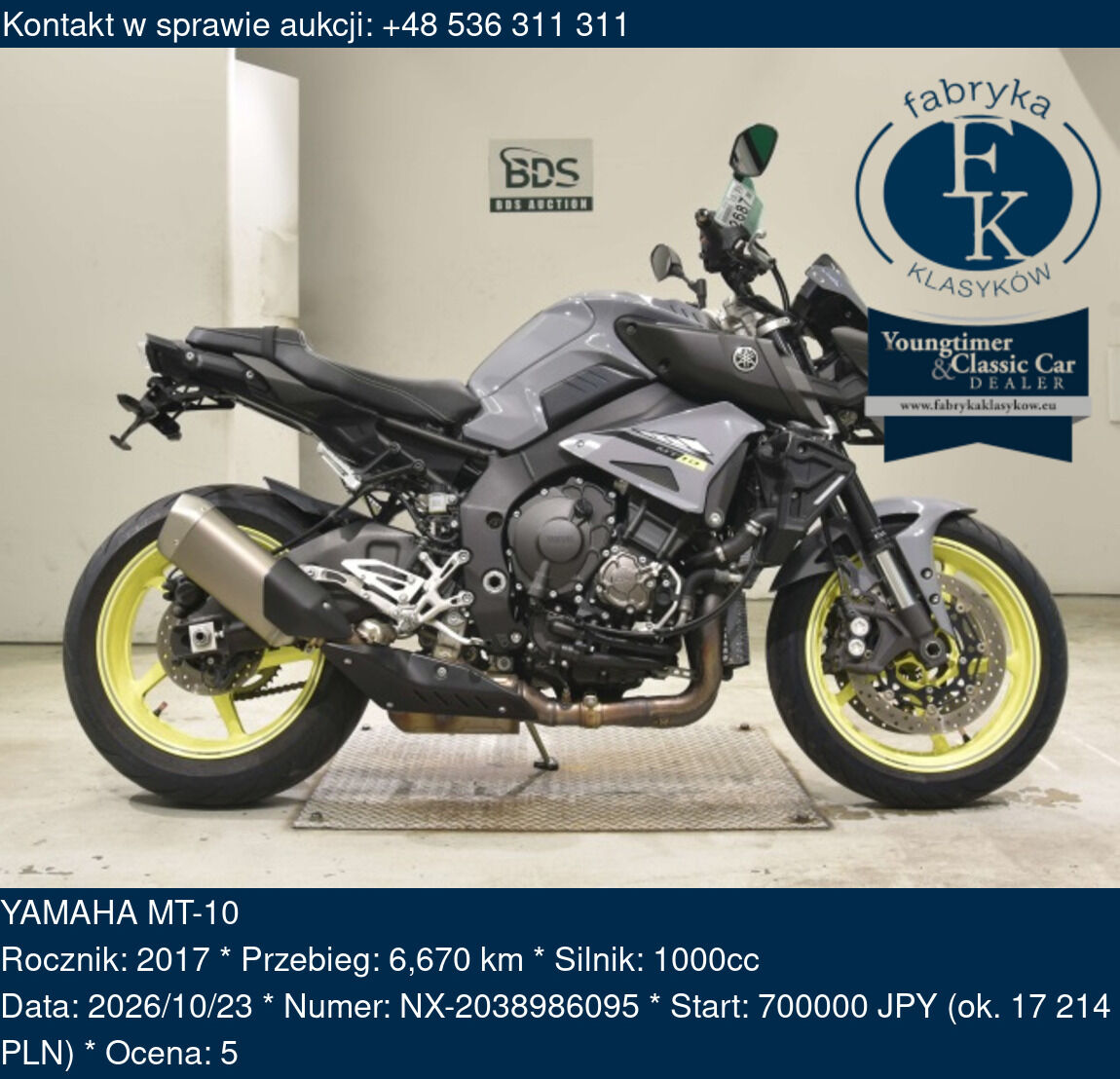 YAMAHA MT-10 2017 - zdjęcie 2