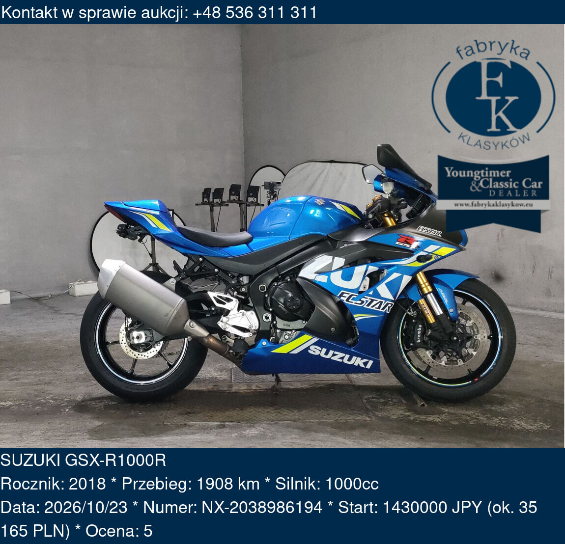 SUZUKI GSX-R1000R 2018 - zdjęcie 2