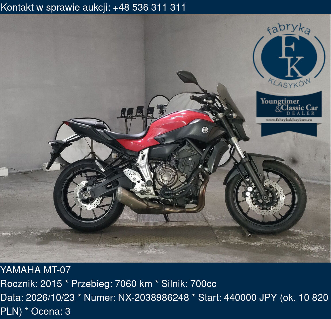 YAMAHA MT-07 2015 - zdjęcie 2