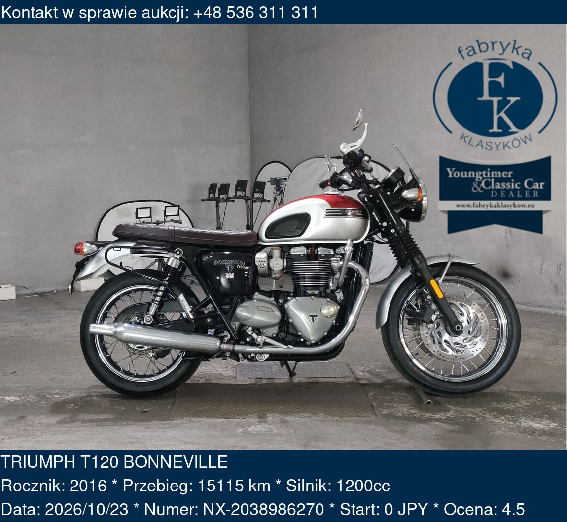 TRIUMPH T120 BONNEVILLE 2016 - zdjęcie 2