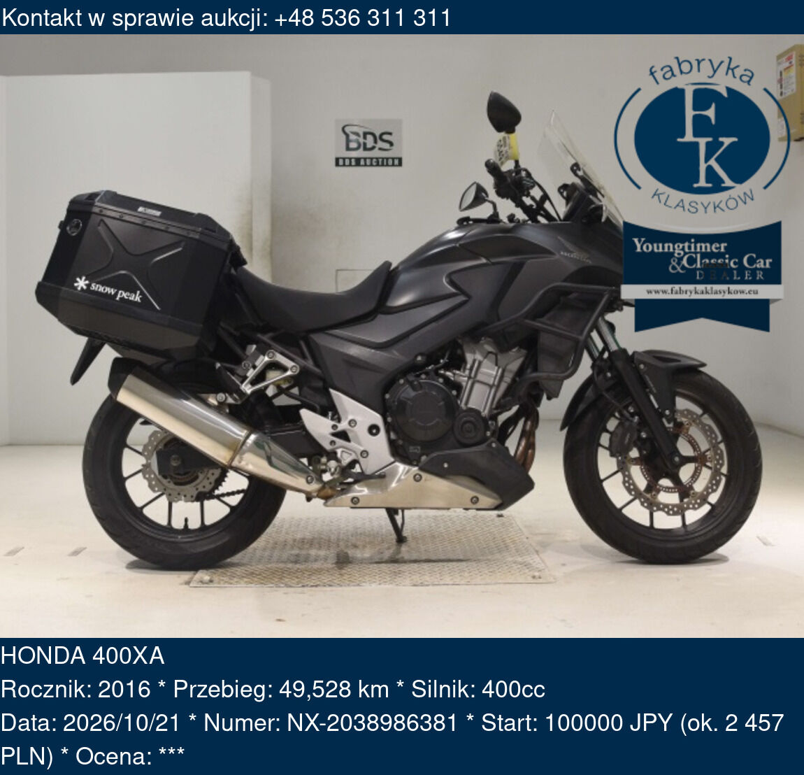 HONDA 400XA 2016 - zdjęcie 2