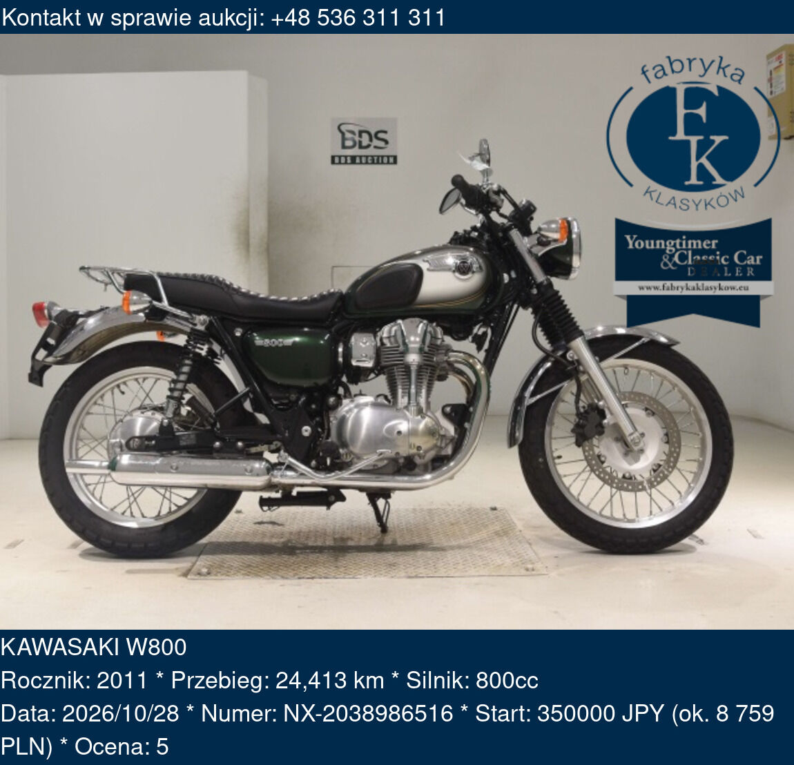 KAWASAKI W800 2011 - zdjęcie 2