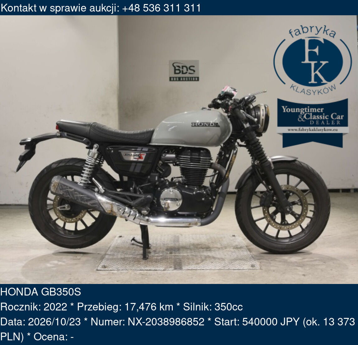 HONDA GB350S 2022 - zdjęcie 2