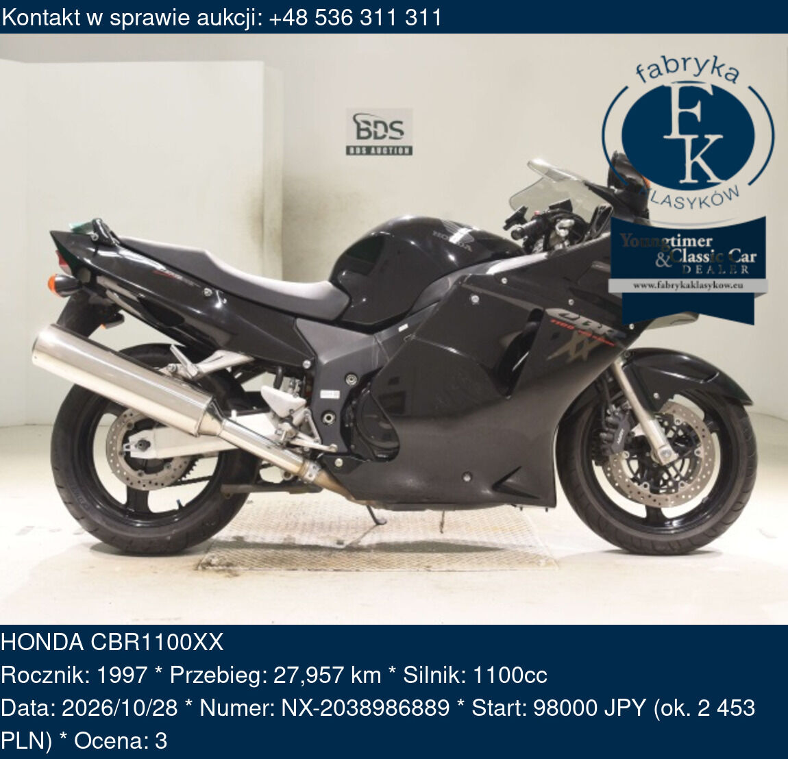 HONDA CBR1100XX 1997 - zdjęcie 2