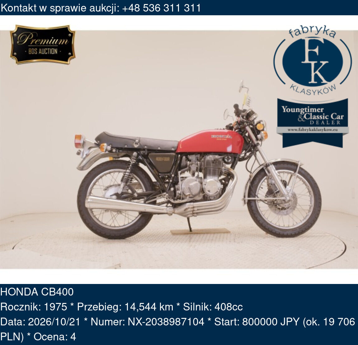 HONDA CB400 1975 - zdjęcie 2