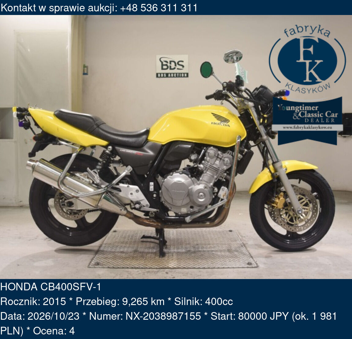 HONDA CB400SFV-1 2015 - zdjęcie 2